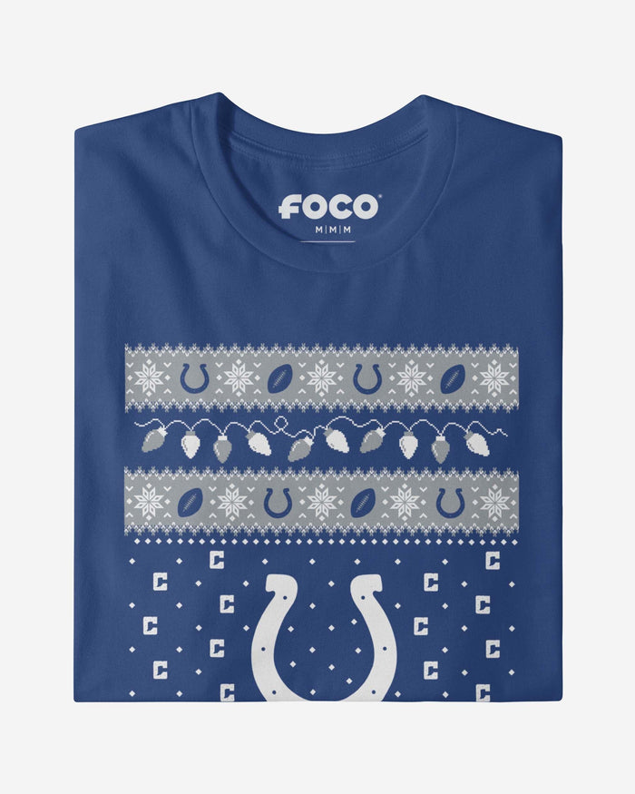 Indianapolis Colts Holiday Lights Sweater T-Shirt FOCO - FOCO.com