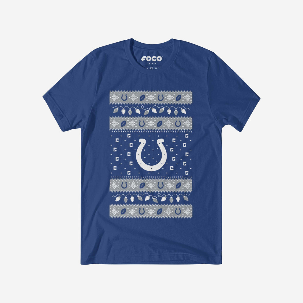 Indianapolis Colts Holiday Lights Sweater T-Shirt FOCO S - FOCO.com