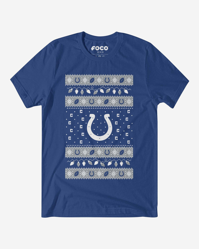 Indianapolis Colts Holiday Lights Sweater T-Shirt FOCO S - FOCO.com