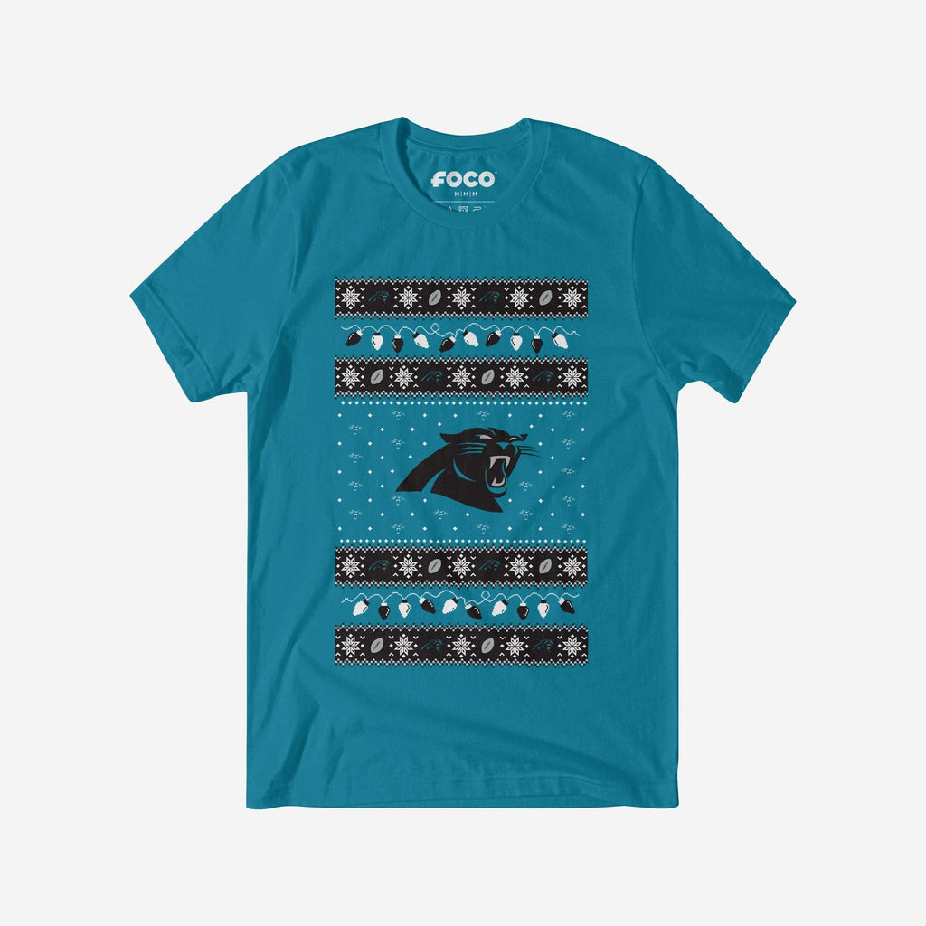 Carolina Panthers Holiday Lights Sweater T-Shirt FOCO S - FOCO.com