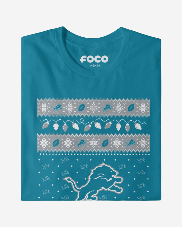 Detroit Lions Holiday Lights Sweater T-Shirt FOCO - FOCO.com