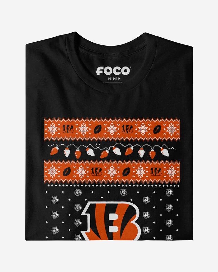 Cincinnati Bengals Holiday Lights Sweater T-Shirt FOCO - FOCO.com