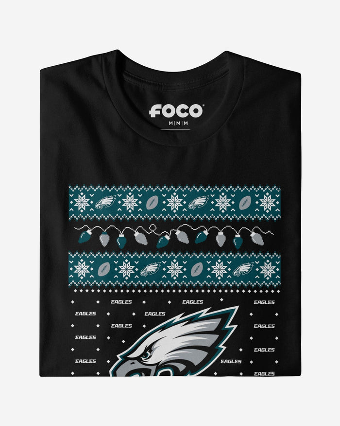 Philadelphia Eagles Holiday Lights Sweater T-Shirt FOCO - FOCO.com