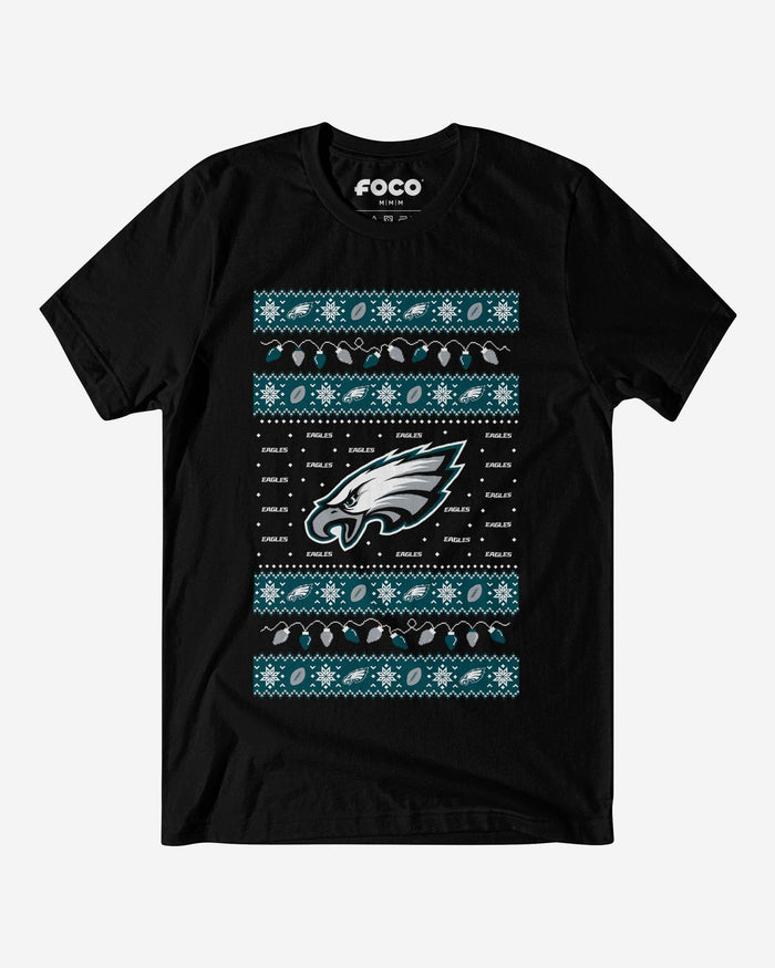 Philadelphia Eagles Holiday Lights Sweater T-Shirt FOCO S - FOCO.com