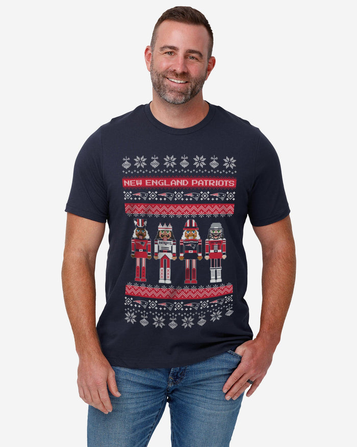 New England Patriots Holiday Nutcracker Sweater T-Shirt FOCO - FOCO.com