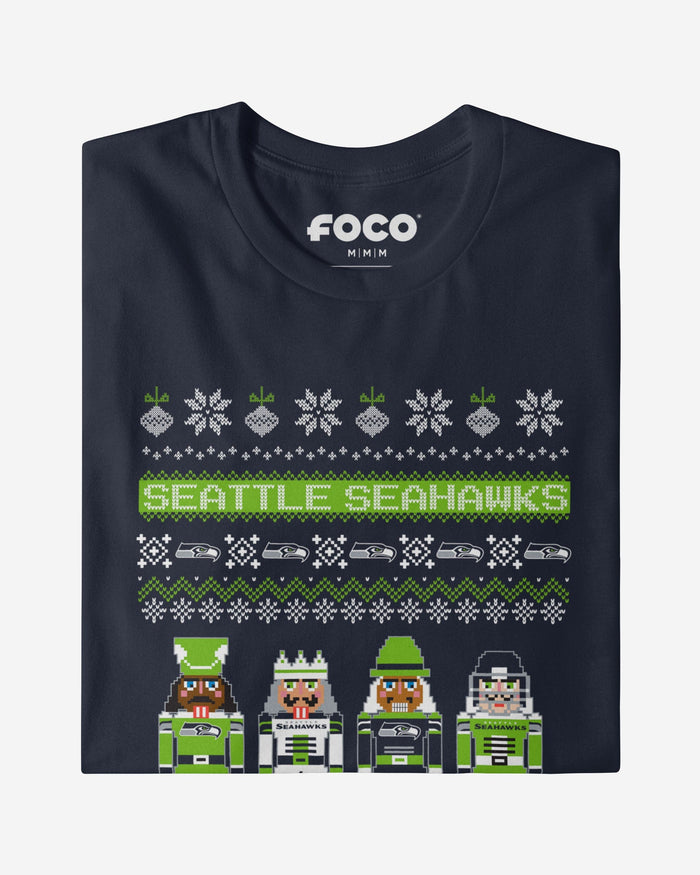 Seattle Seahawks Holiday Nutcracker Sweater T-Shirt FOCO - FOCO.com