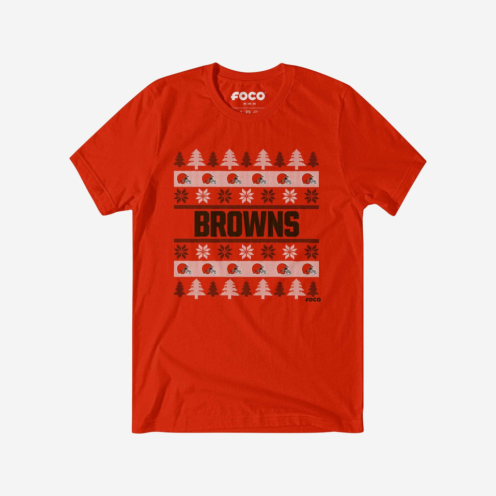 Cleveland Browns Holiday Sweater T-Shirt FOCO S - FOCO.com