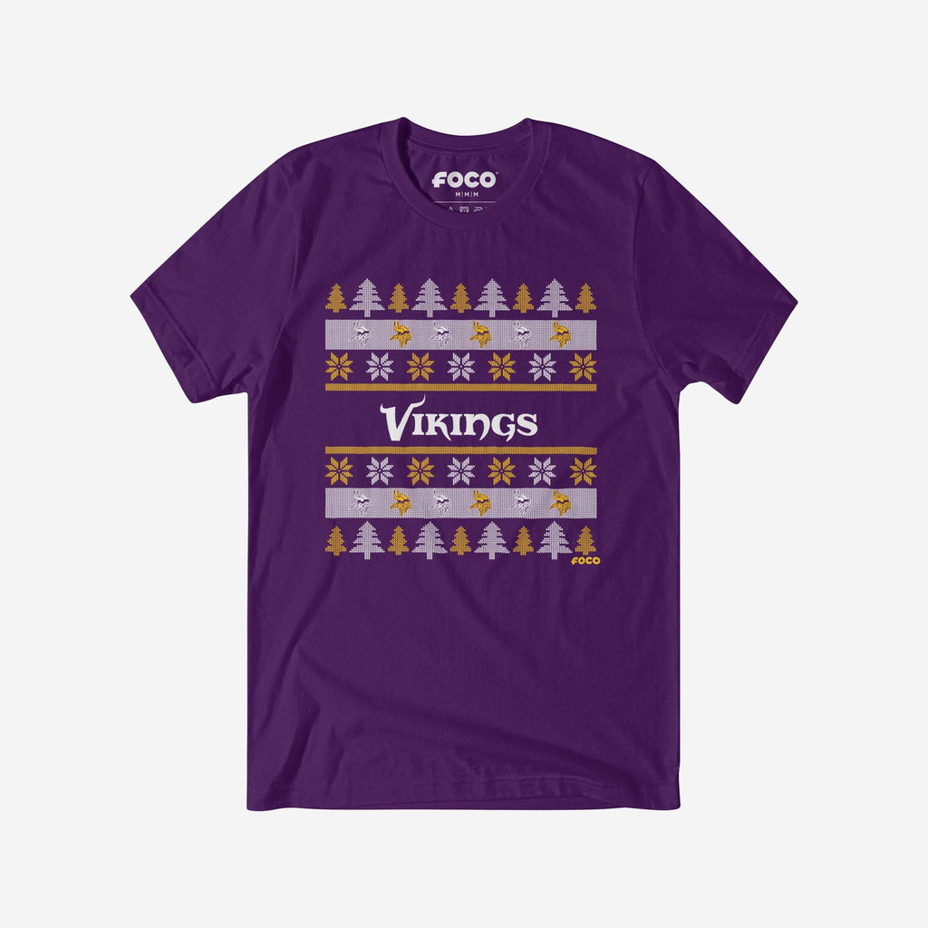 Minnesota Vikings Holiday Sweater T-Shirt FOCO S - FOCO.com