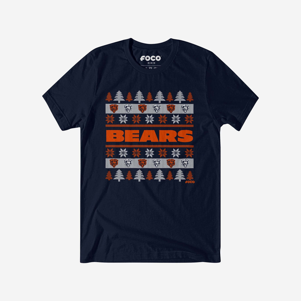 Chicago Bears Holiday Sweater T-Shirt FOCO S - FOCO.com