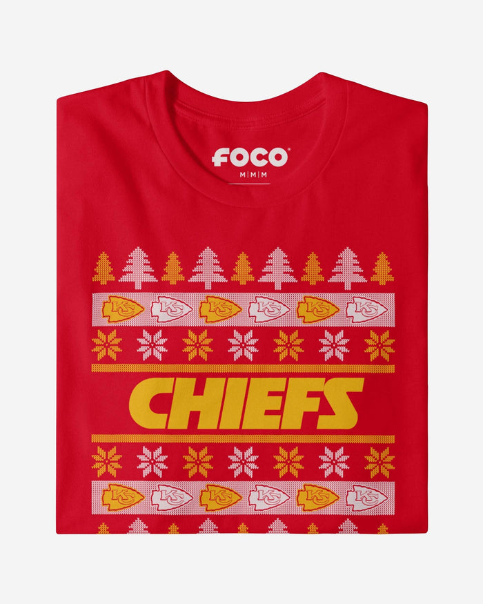 Kansas City Chiefs Holiday Sweater T-Shirt FOCO - FOCO.com