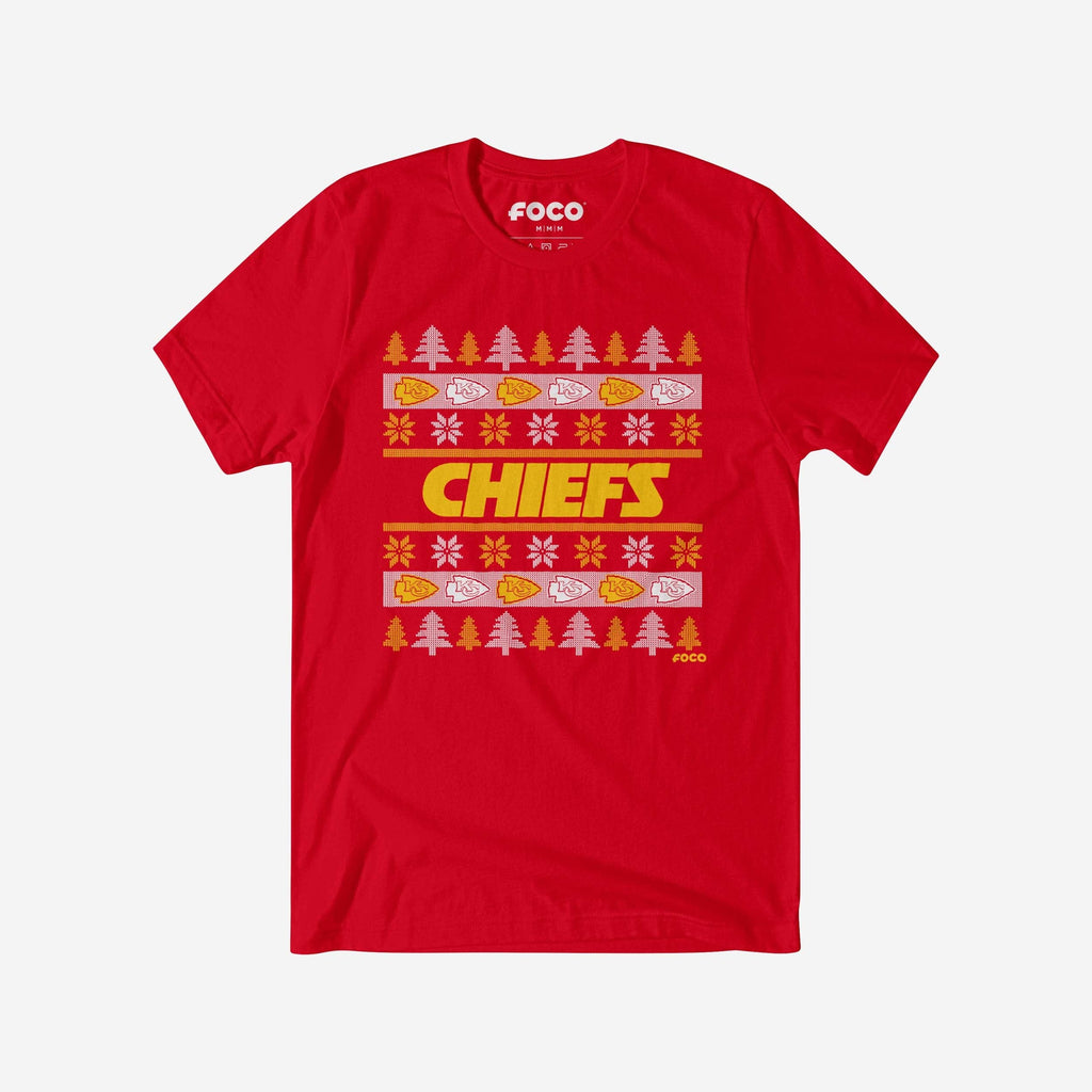 Kansas City Chiefs Holiday Sweater T-Shirt FOCO S - FOCO.com