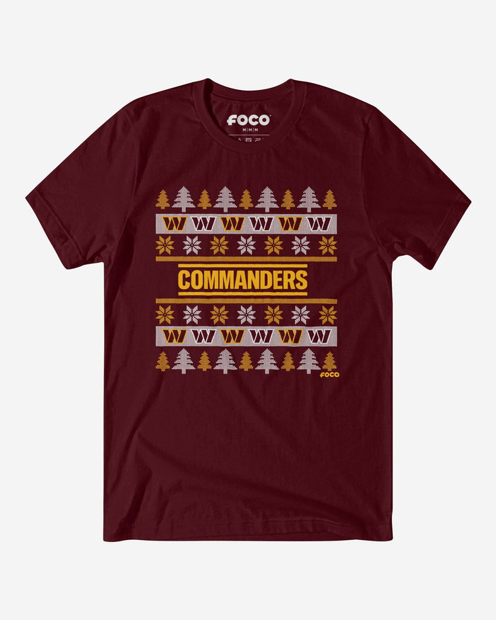 Washington Commanders Holiday Sweater T-Shirt FOCO S - FOCO.com