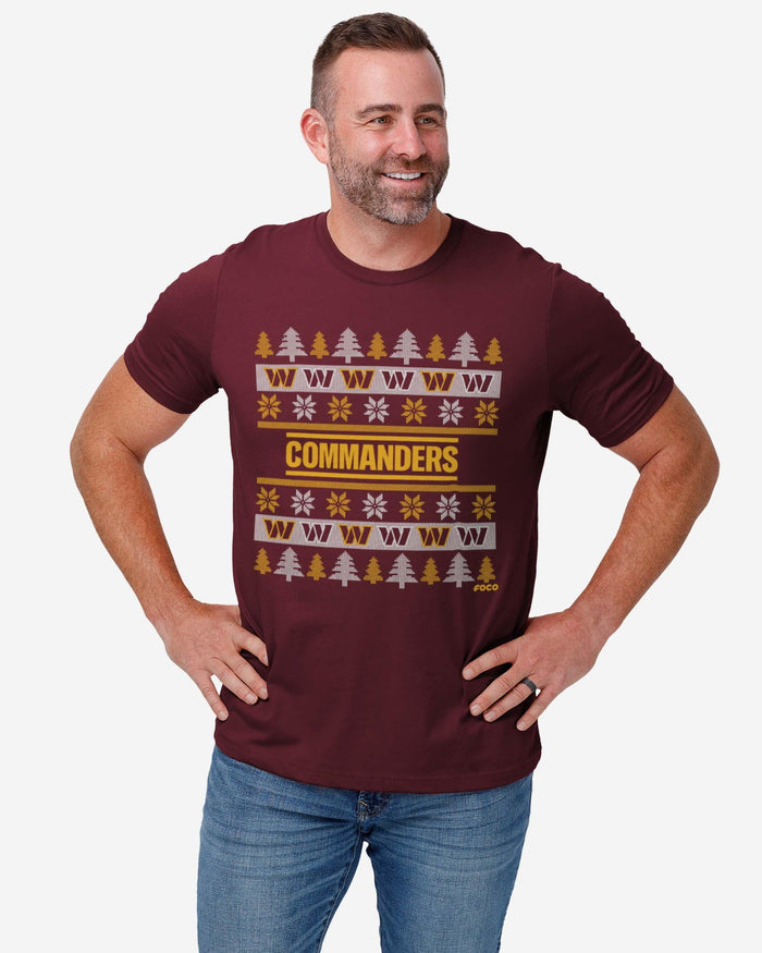 Washington Commanders Holiday Sweater T-Shirt FOCO - FOCO.com