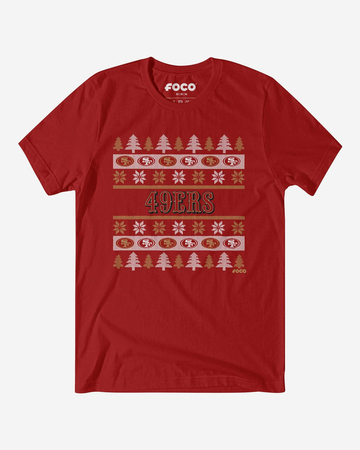 San Francisco 49ers Holiday Sweater T-Shirt FOCO S - FOCO.com