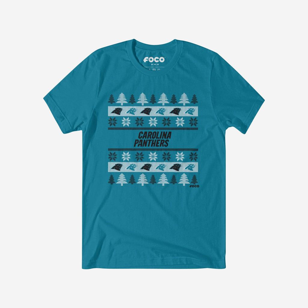 Carolina Panthers Holiday Sweater T-Shirt FOCO S - FOCO.com