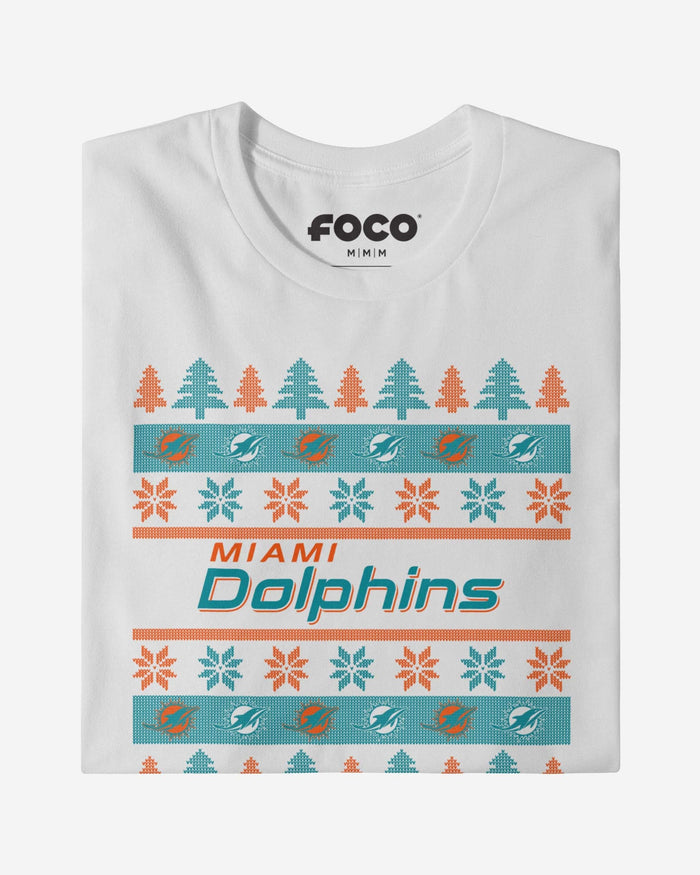 Miami Dolphins Holiday Sweater T-Shirt FOCO - FOCO.com