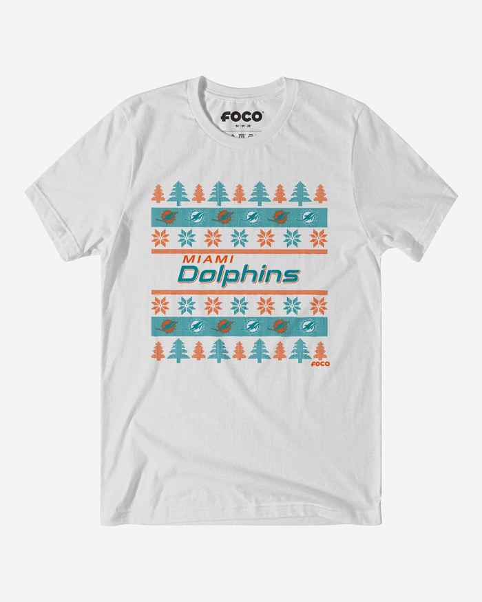 Miami Dolphins Holiday Sweater T-Shirt FOCO S - FOCO.com
