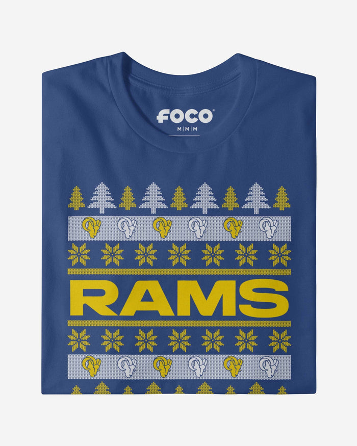 Los Angeles Rams Holiday Sweater T-Shirt FOCO - FOCO.com