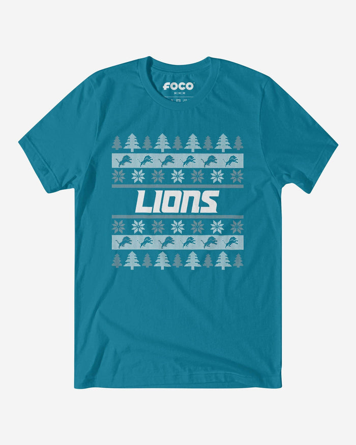 Detroit Lions Holiday Sweater T-Shirt FOCO S - FOCO.com