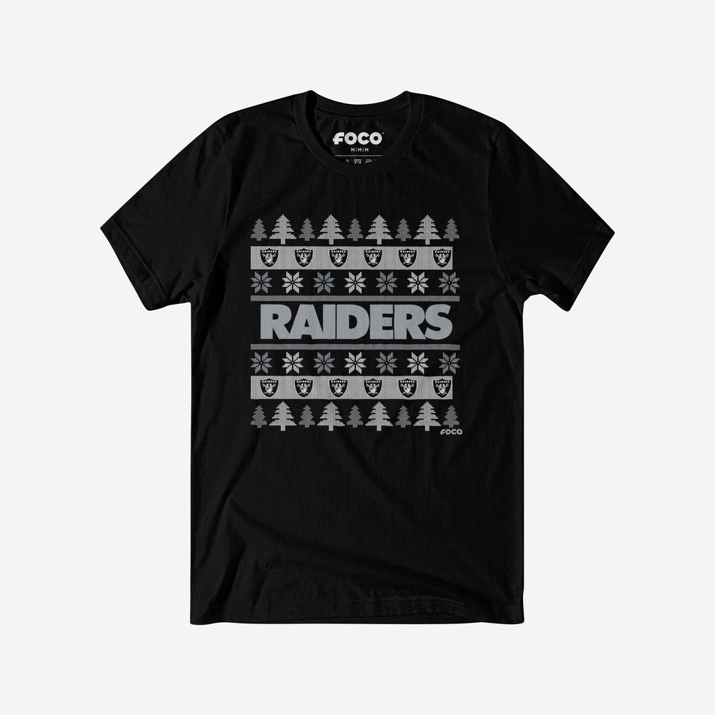 Las Vegas Raiders Holiday Sweater T-Shirt FOCO S - FOCO.com