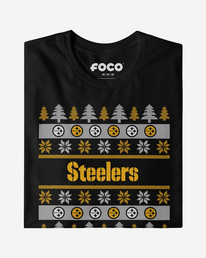 Pittsburgh Steelers Holiday Sweater T-Shirt FOCO - FOCO.com