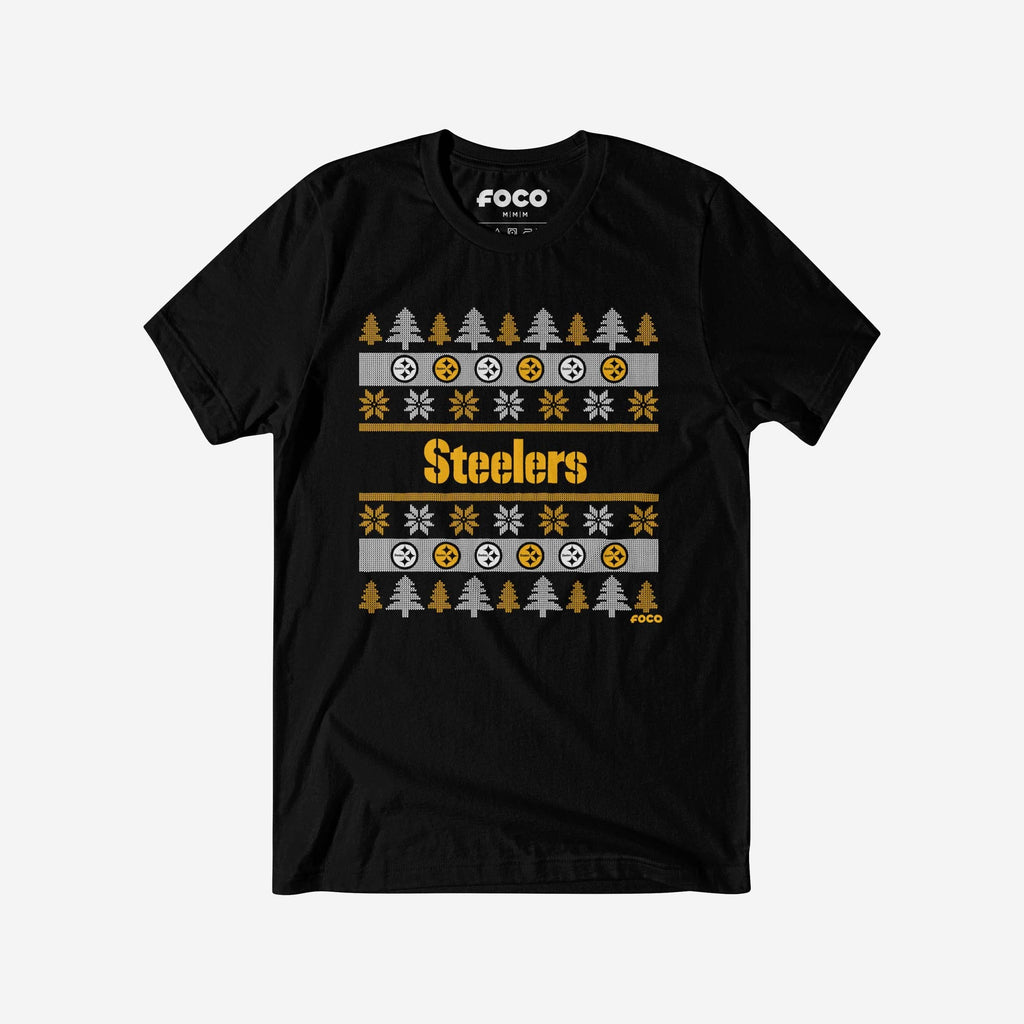 Pittsburgh Steelers Holiday Sweater T-Shirt FOCO S - FOCO.com