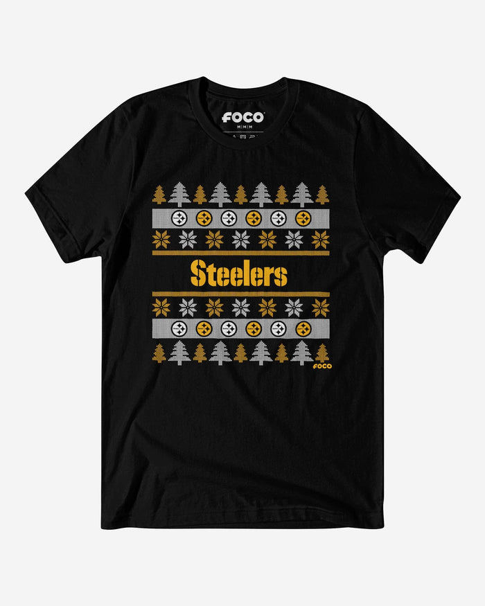 Pittsburgh Steelers Holiday Sweater T-Shirt FOCO S - FOCO.com