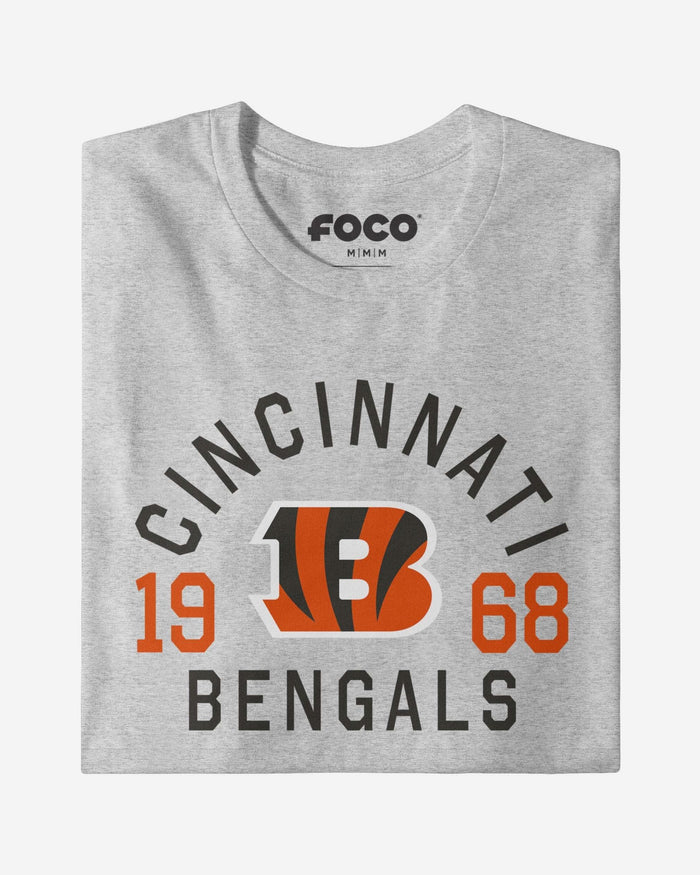 Cincinnati Bengals Heritage Print T-Shirt FOCO Ash S - FOCO.com