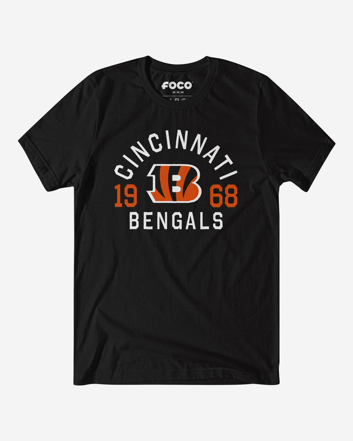 Cincinnati Bengals Heritage Print T-Shirt FOCO Ash S - FOCO.com