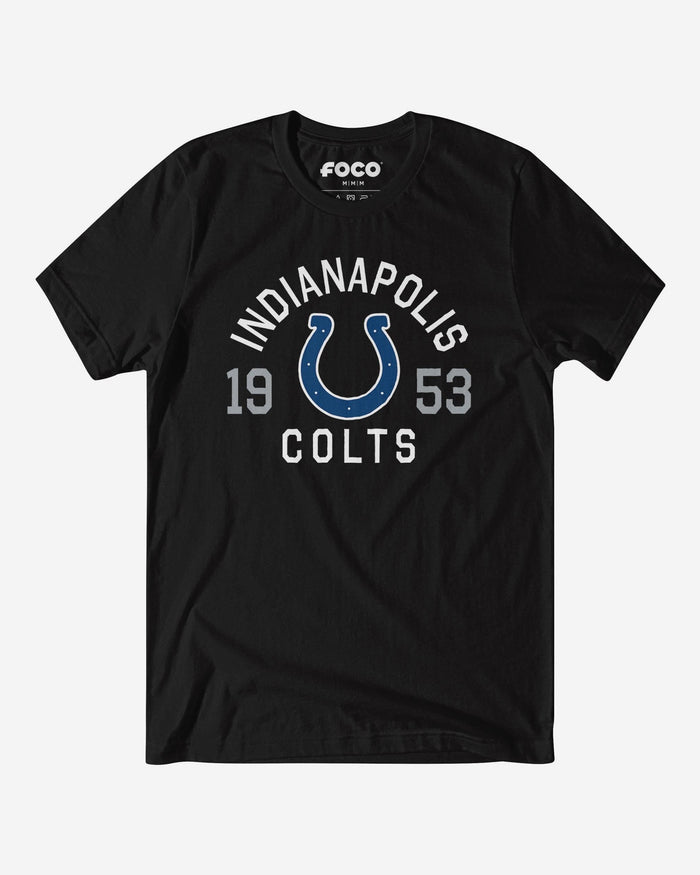 Indianapolis Colts Heritage Print T-Shirt FOCO Black S - FOCO.com