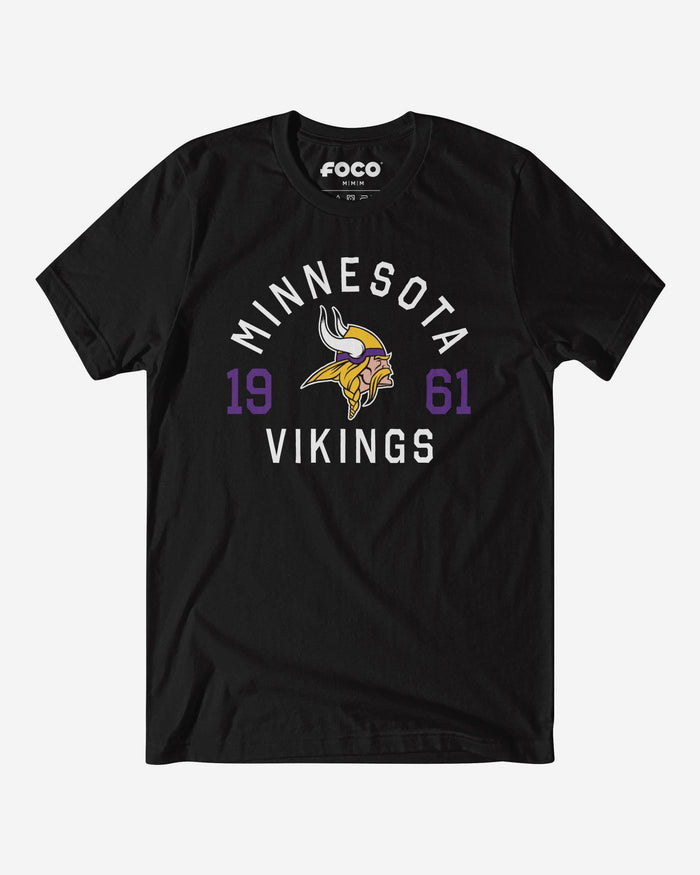 Minnesota Vikings Heritage Print T-Shirt FOCO Black S - FOCO.com