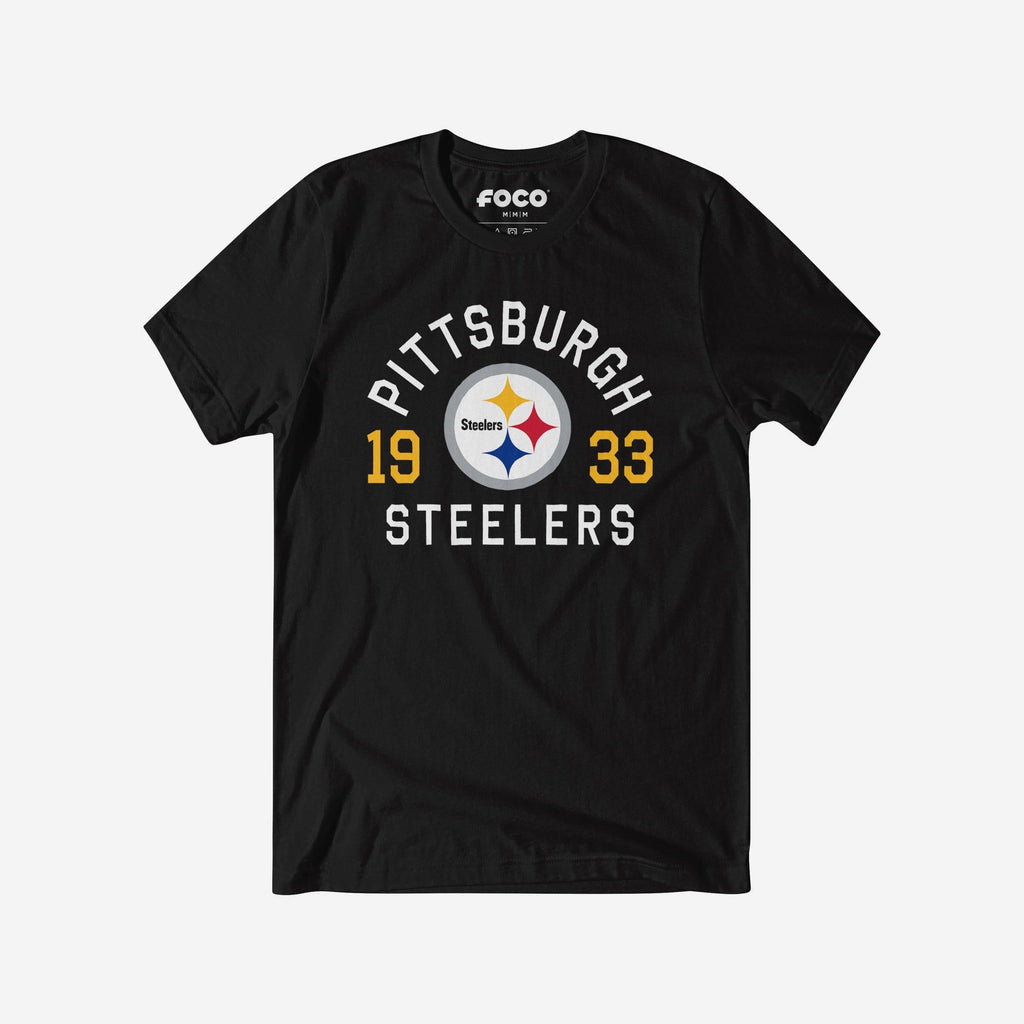 Pittsburgh Steelers Heritage Print T-Shirt FOCO Black S - FOCO.com
