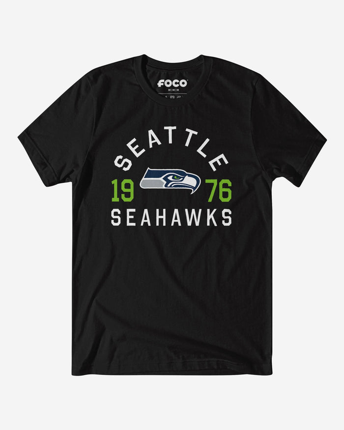Seattle Seahawks Heritage Print T-Shirt FOCO Black S - FOCO.com
