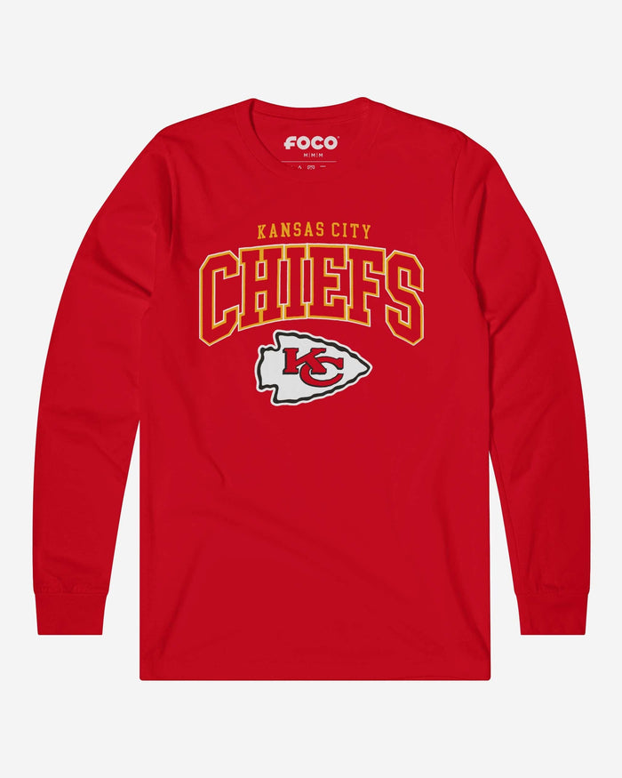 Kansas City Chiefs Classic Arched Logo Long Sleeve T-Shirt FOCO Red S - FOCO.com