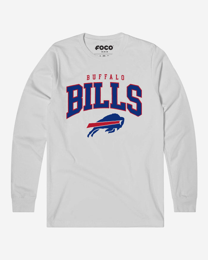 Buffalo Bills Classic Arched Logo Long Sleeve T-Shirt FOCO White S - FOCO.com