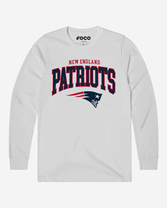 New England Patriots Classic Arched Logo Long Sleeve T-Shirt FOCO White S - FOCO.com