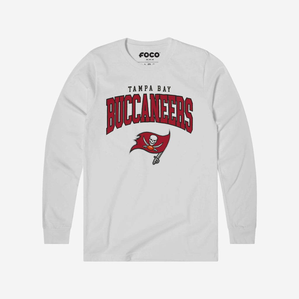 Tampa Bay Buccaneers Classic Arched Logo Long Sleeve T-Shirt FOCO White S - FOCO.com