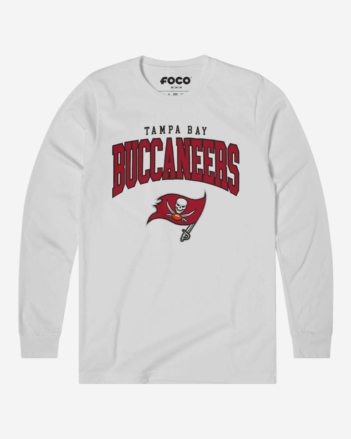 Tampa Bay Buccaneers Classic Arched Logo Long Sleeve T-Shirt FOCO White S - FOCO.com