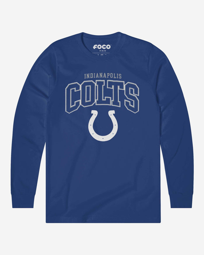 Indianapolis Colts Classic Arched Logo Long Sleeve T-Shirt FOCO True Royal S - FOCO.com