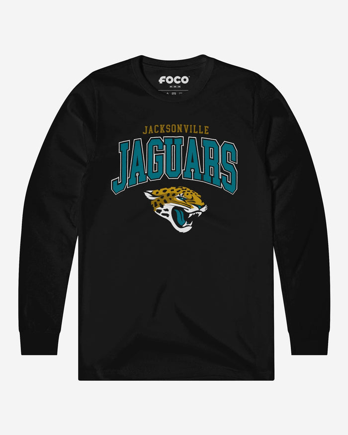 Jacksonville Jaguars Classic Arched Logo Long Sleeve T-Shirt FOCO Black S - FOCO.com