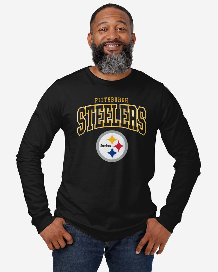 Pittsburgh Steelers Classic Arched Logo Long Sleeve T-Shirt FOCO - FOCO.com