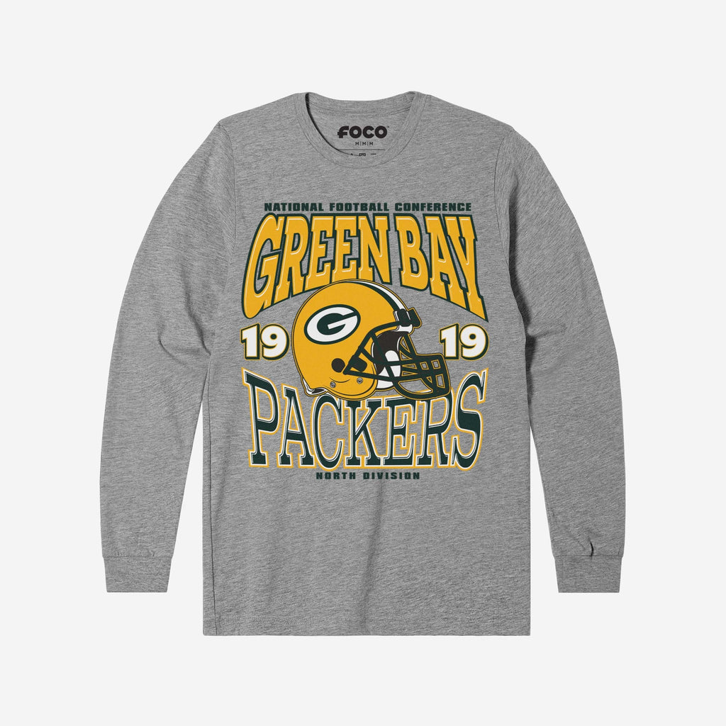 Green Bay Packers Classic Team Helmet Long Sleeve T-Shirt FOCO S - FOCO.com