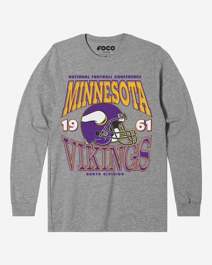 Minnesota Vikings Classic Team Helmet Long Sleeve T-Shirt FOCO S - FOCO.com