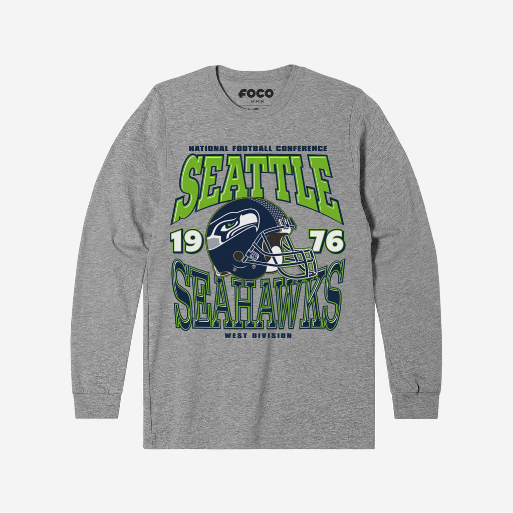 Seattle Seahawks Classic Team Helmet Long Sleeve T-Shirt FOCO S - FOCO.com