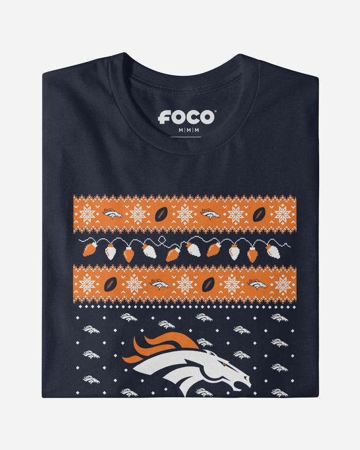 Denver Broncos Holiday Lights Sweater Long Sleeve T-Shirt FOCO - FOCO.com