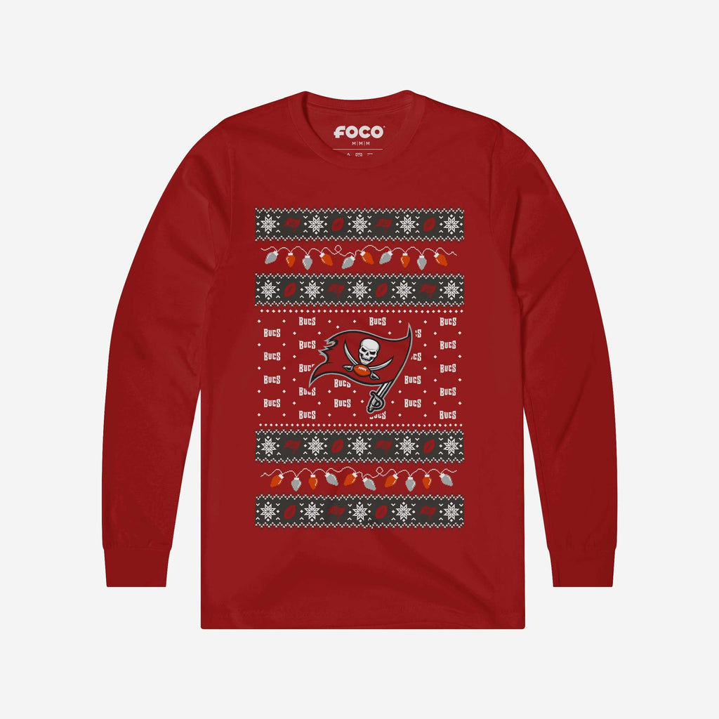 Tampa Bay Buccaneers Holiday Lights Sweater Long Sleeve T-Shirt FOCO S - FOCO.com