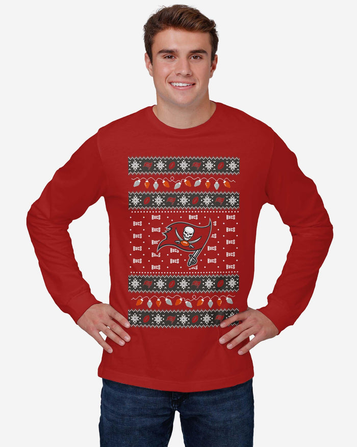 Tampa Bay Buccaneers Holiday Lights Sweater Long Sleeve T-Shirt FOCO - FOCO.com