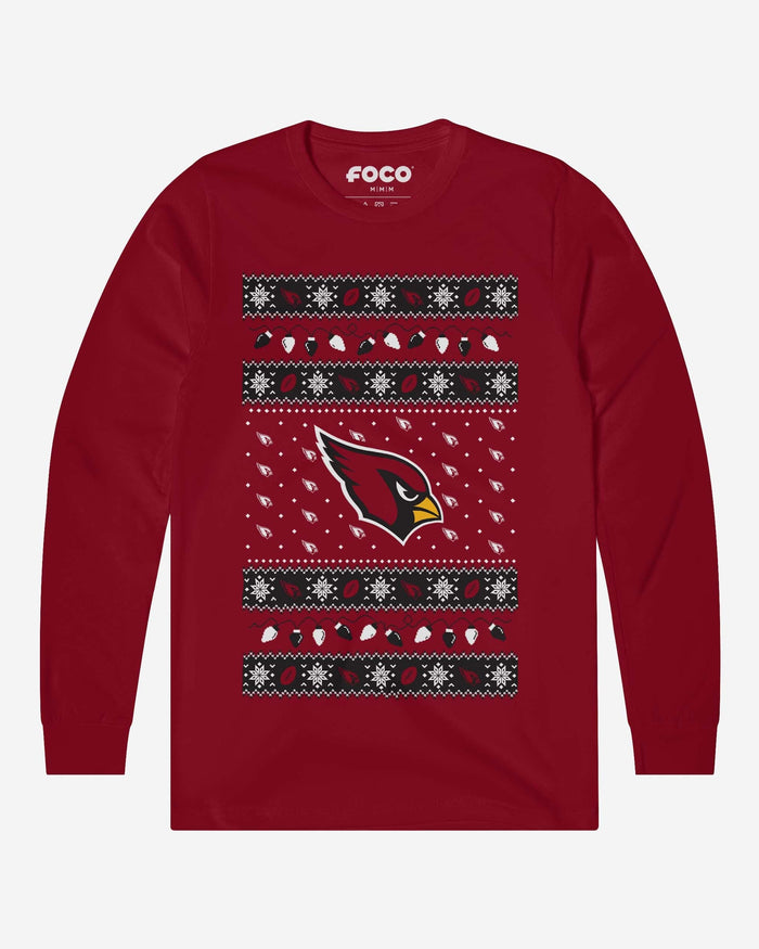 Arizona Cardinals Holiday Lights Sweater Long Sleeve T-Shirt FOCO S - FOCO.com