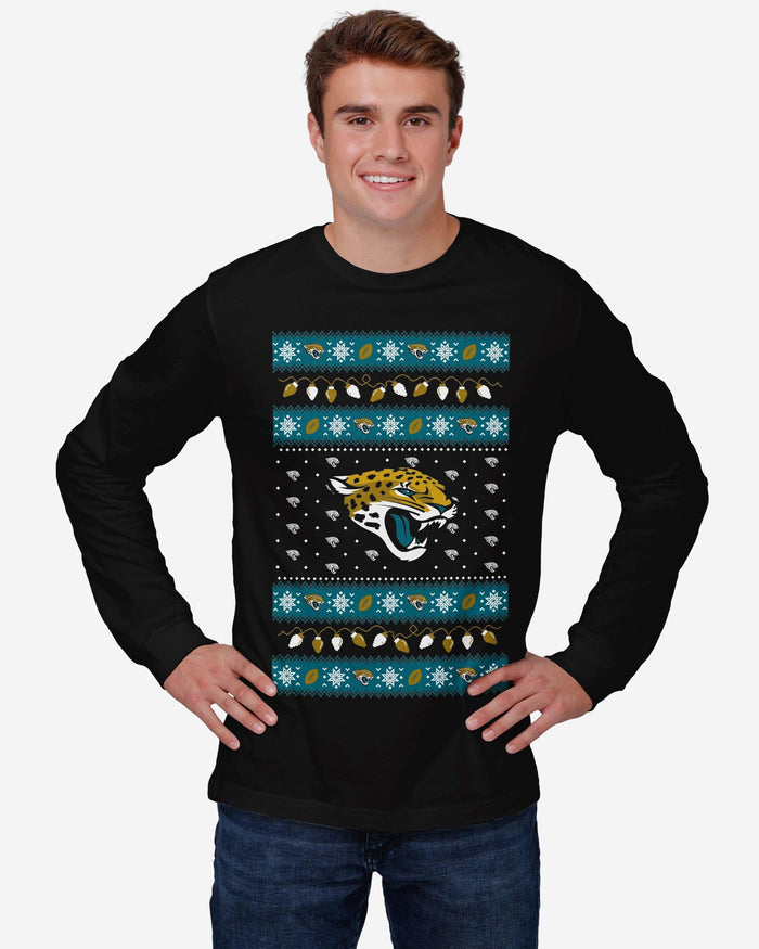 Jacksonville Jaguars Holiday Lights Sweater Long Sleeve T-Shirt FOCO - FOCO.com