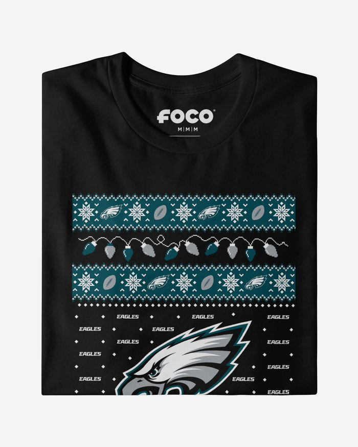 Philadelphia Eagles Holiday Lights Sweater Long Sleeve T-Shirt FOCO - FOCO.com